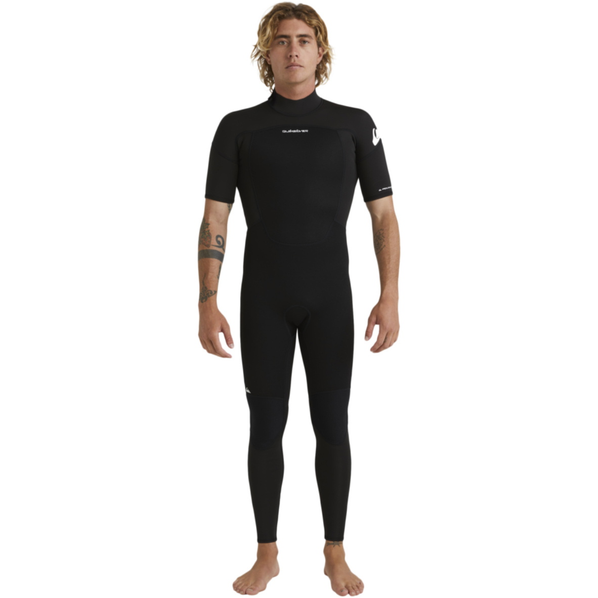 2026 Quiksilver Männer Prologue 2/2mm Kurzämelig Rückenreißverschluss Neoprenanzug EQYW303026 - Black